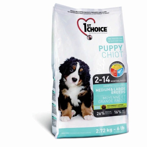 1st Choice Puppy для щенков средних и крупных пород с курицей - 7 кг фото 2