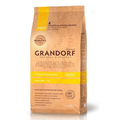 Grandorf Probiotic Adult Mini 4Meat Brown Rice 3 кг фото 1