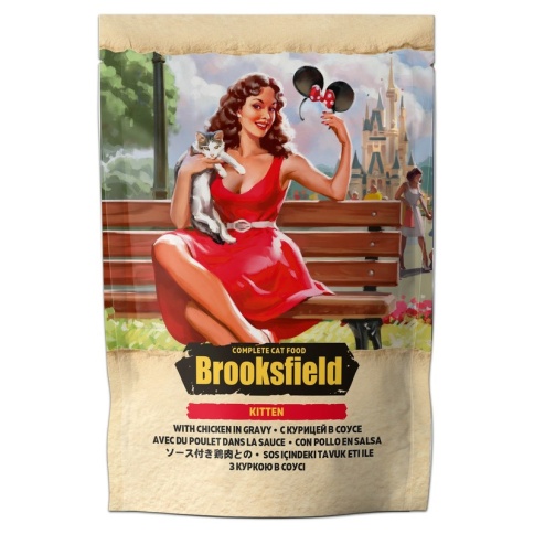 Влажный корм Brooksfield Kitten для котят с цыплёнком в соусе в паучах - 85 г фото 1