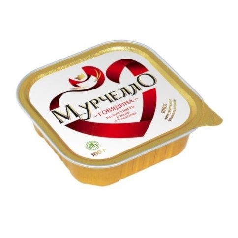 Мурчелло влажный корм для кошек говядина по-бургундски в желе с томатами 100 г фото 1