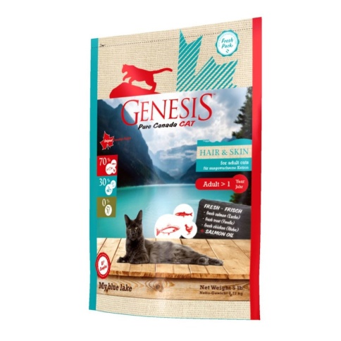 Genesis Pure Canada My Blue Lake Hair Skin для взрослых кошек, для улучшения кожи и шерсти с лососем, форелью и курицей - 2.268 кг фото 2