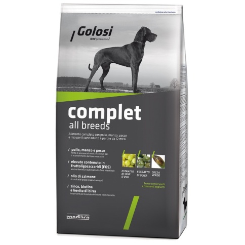 Golosi Dog Adult Complet сухой корм для собак с курицей, говядиной, рыбой и рисом - 3 кг фото 2