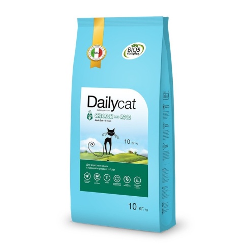 Dailycat Adult Chicken and Rice для взрослых кошек с курицей и рисом 10 кг фото 1