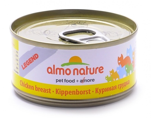 Almo Nature Legend Adult Cat Chicken Breast консервированный корм с цельными кусочками куриной грудки в бульоне для взрослых кошек - 70 г фото 1