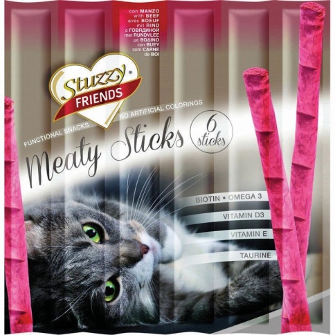 Лакомство палочки STUZZY FRIENDS для кошек с говядиной - 30 гр фото 2