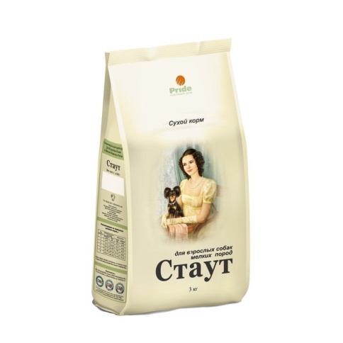 Стаут сухой корм для взрослых собак мелких пород с мясом и злаками - 3 кг фото 1