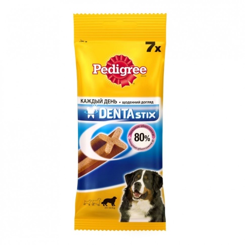 Pedigree Denta Stix лакомство для взрослых собак крупных пород в форме мясных палочек - 270 г фото 1
