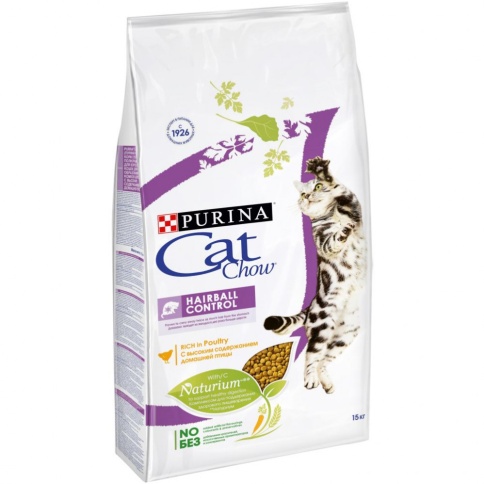 Purina Cat Chow для взрослых кошек, контролирует образование комков шерсти в ЖКТ - 15 кг фото 1