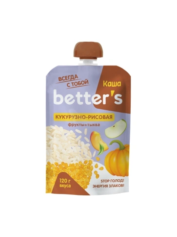 Каша "Better's" кукурузно-рисовая с тыквой 120гр фото 1