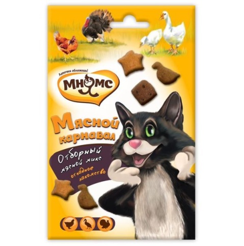 Мнямс Мясной карнавал (утка, индейка, курица) для кошек - 50 г фото 1