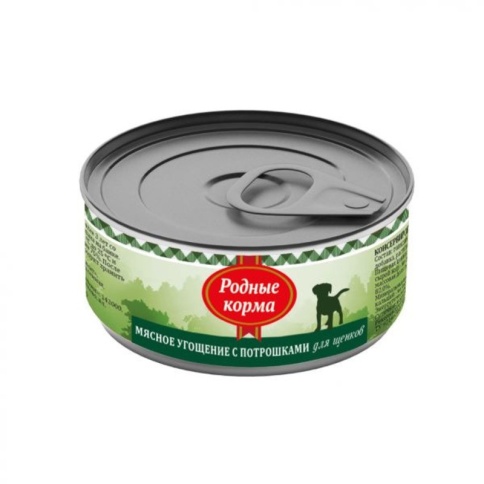 Родные корма Мясное угощение с Потрошками консервы для щенков 100 г фото 2
