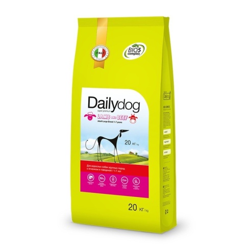 Dailydog Adult Large Breed сухой корм для взрослых собак крупных пород с ягненком и говядиной - 20 кг фото 1