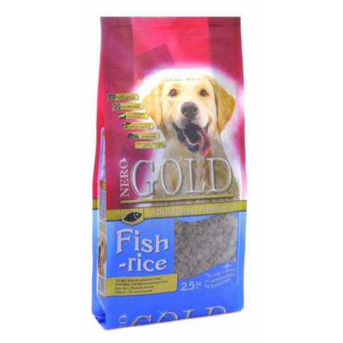 Корм для взрослых собак Nero gold fish&rice 24/13 рыбный коктейль, рис и овощи - 12 кг фото 2