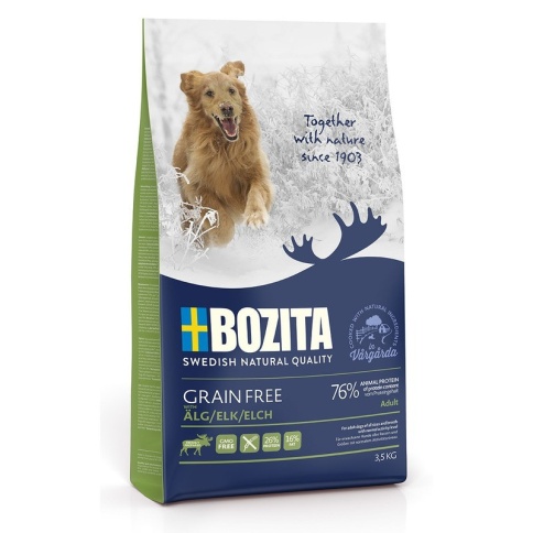 Bozita Grain Free Elk 26/16 сухой корм беззерновой для взрослых собак с нормальным уровнем активности с лосем - 3,5 кг фото 1