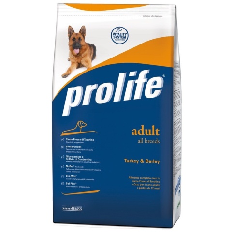 Prolife Dog Adult сухой корм для собак с индейкой и ячменем 800 г фото 1