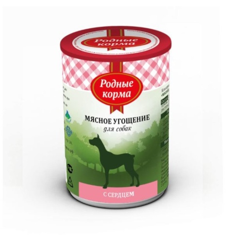 Родные корма Мясное угощение с Сердцем консервы для собак 340 г фото 2