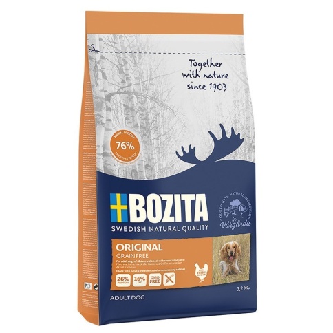 Bozita Grain Free Original 26/16 сухой корм беззерновой для взрослых собак с нормальным уровнем активности - 3,2 кг фото 1