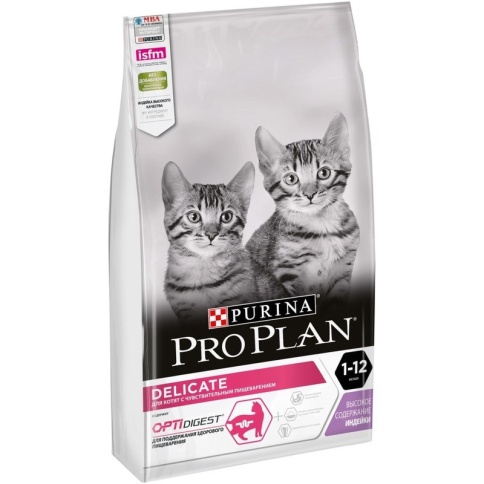 Сухой корм Purina Pro Plan Delicate для котят с чувствительным пищеварением с индейкой - 7 кг фото 1