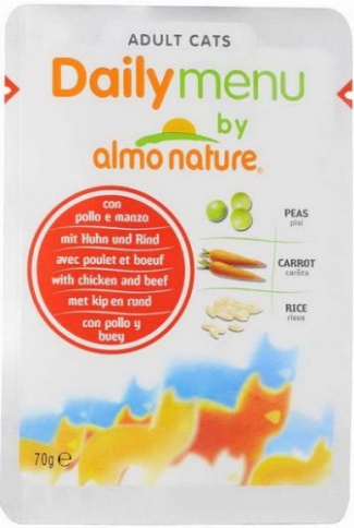 Almo Nature Daily Menu Adult Cat Chicken & Beef паучи для взрослых кошек с курицей и говядиной - 70 г фото 1