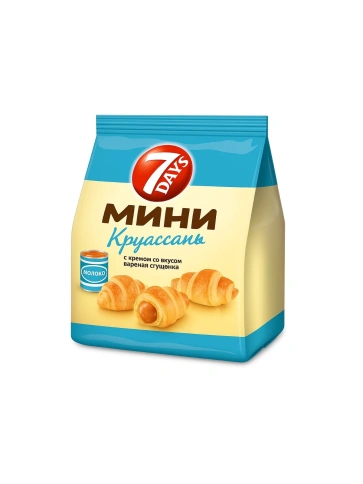 Мини круассаны «7DAYS» с кремом со вкусом «варёная сгущёнка» 265г фото 1