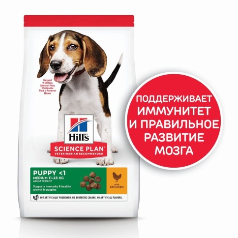 Hill's Science Plan сухой корм для щенков средних пород с курицей - 800 г фото 1
