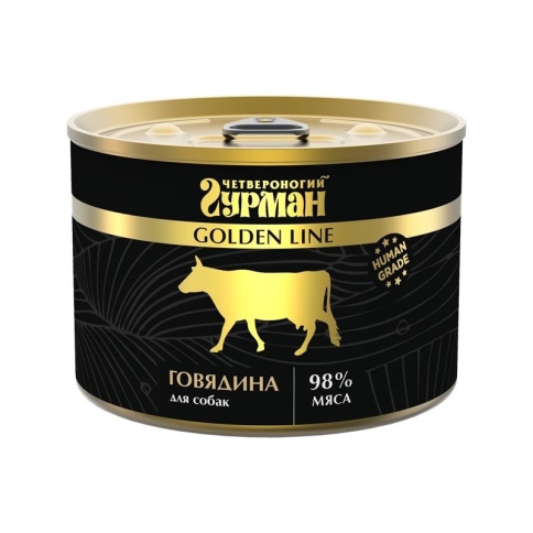 Четвероногий Гурман Golden line говядина натуральная в желе для собак 500 г фото 1