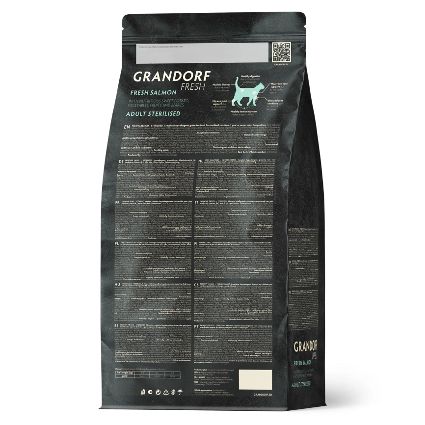 Сухой корм Grandorf Fresh Cat Salmon & Sweet Potato для стерилизованных кошек лосось, с бататом, 400 г фото 2