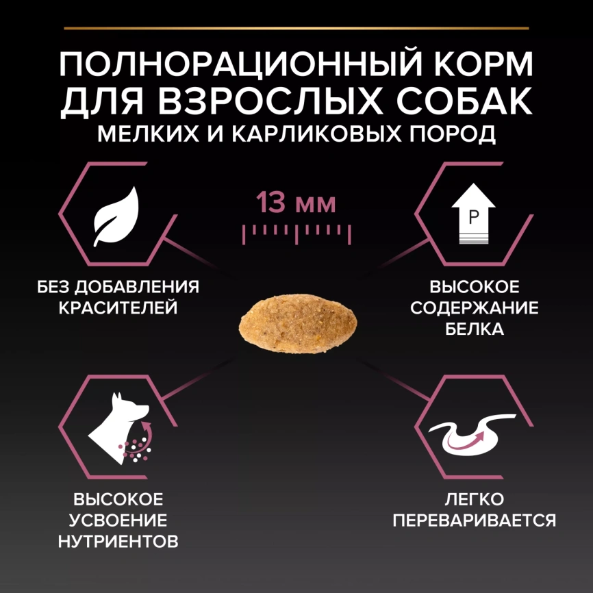 Сухой корм PRO PLAN Salmon для взрослых собак мелких и карликовых пород с чувствительной кожей, с высоким содержанием лосося, 3 кг фото 3