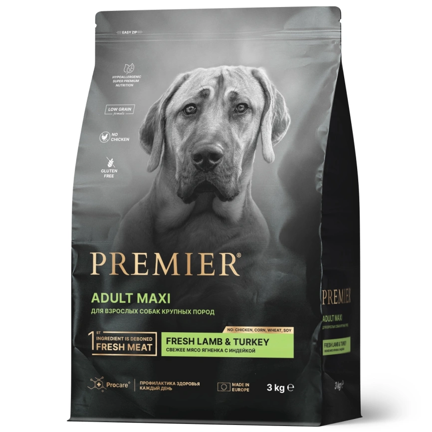 Сухой корм Premier Dog Adult Maxi Lamb & Turkey для собак крупных пород, с ягненком и индейкой, 3 кг фото 1