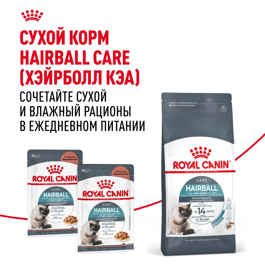 Сухой корм Royal Canin Hairball Care для взрослых кошек, для выведения волосяных комочков, 400 г фото 6