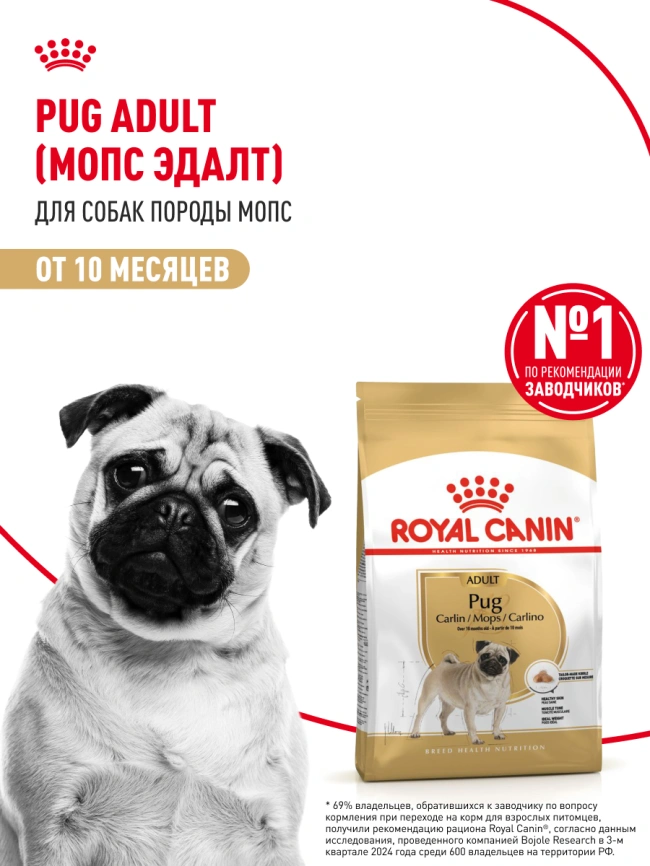 Сухой корм Royal Canin Pug Adult для взрослых собак, 7,5 кг фото 14