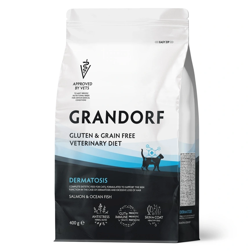 Сухой корм Grandorf Veterinary Dermatosis для кошек при дерматозах, 400 г фото 1