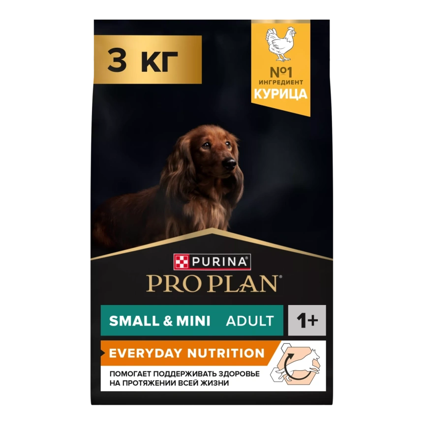 Сухой корм PRO PLAN Chicken для взрослых собак мелких и карликовых пород, с высоким содержанием курицы, 3 кг фото 1