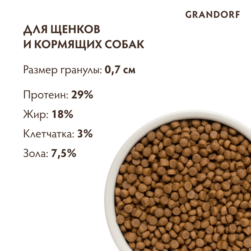 Сухой корм Grandorf Puppy Lamb & Turkey для щенков всех пород, с ягнёнком и индейкой, 1 кг фото 9