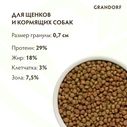 Сухой корм Grandorf Puppy Lamb & Turkey для щенков всех пород, с ягнёнком и индейкой, 1 кг фото 10