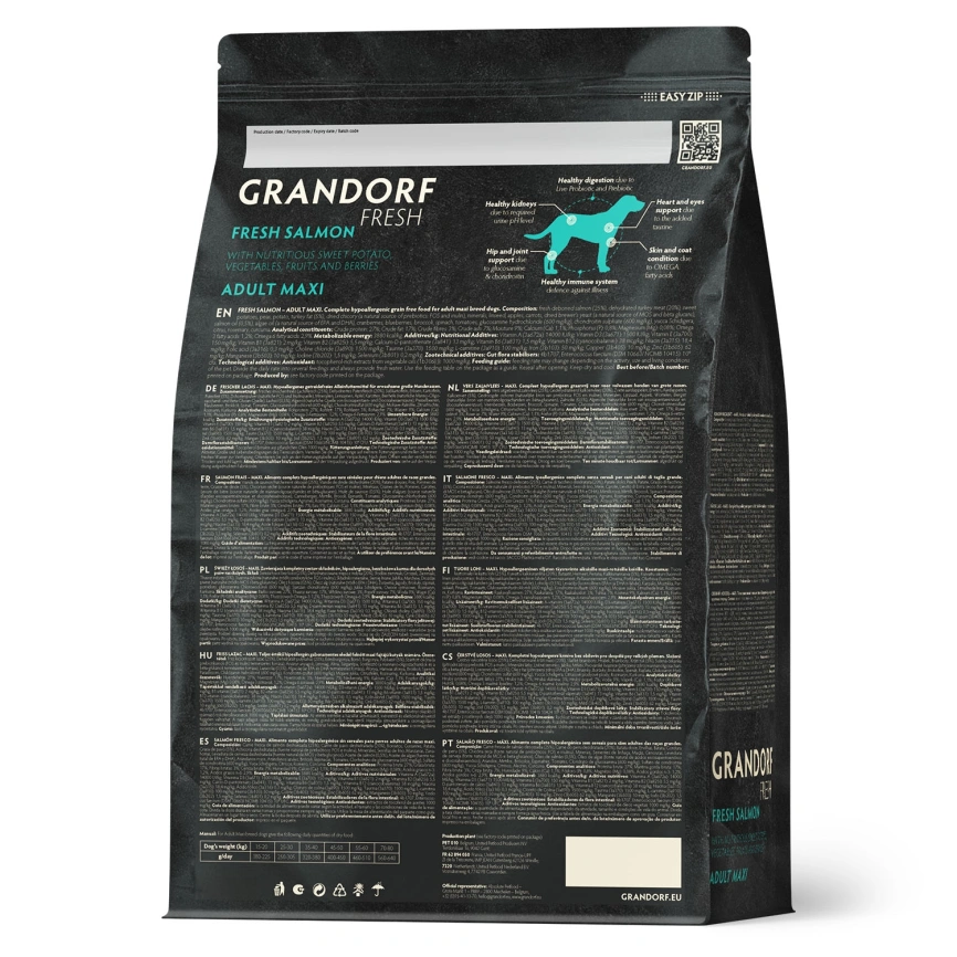 Сухой корм Grandorf Fresh Dog Salmon & Sweet Potato для взрослых собак крупных пород лосось, с бататом, 10 кг фото 2