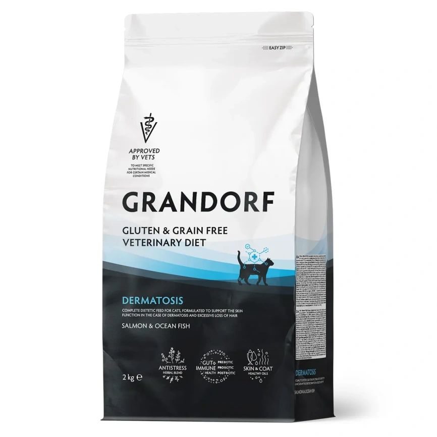 Сухой корм Grandorf Veterinary Dermatosis для кошек при дерматозах, 2 кг фото 1