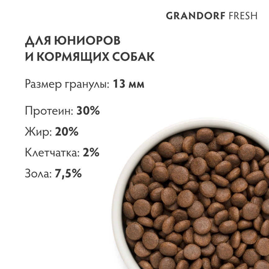 Сухой корм Grandorf Fresh Dog Lamb & Sweet Potato для взрослых собак средних и крупных пород чувствительное пищеварение и гипоаллергенный ягненок, с бататом, 1 кг фото 8