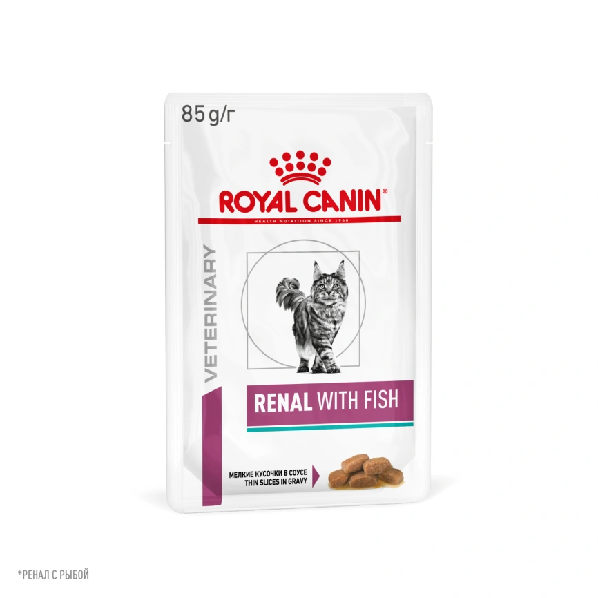 Влажный корм Royal Canin Renal Fish для кошек при заболеваниях почек, в соусе, с рыбой, пауч, 85 г фото 12