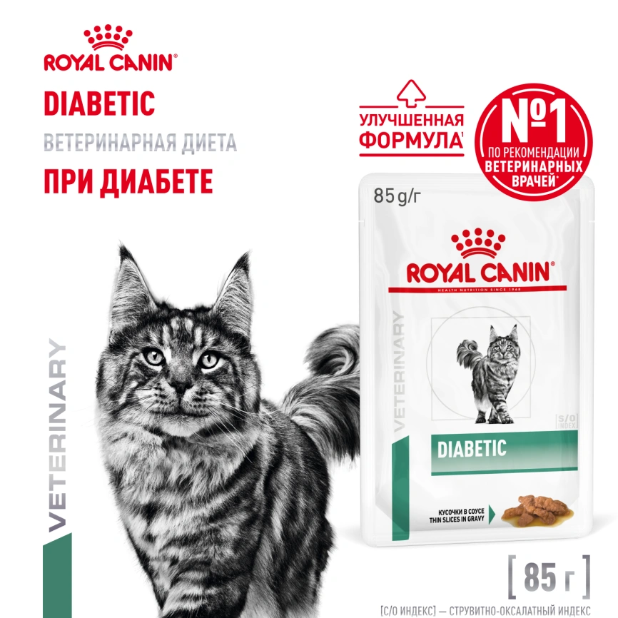 Влажный корм Royal Canin Diabetiс диетический для кошек при сахарном диабете, пауч, 85 г фото 1