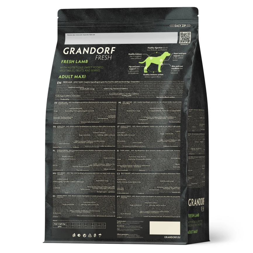 Сухой корм Grandorf Fresh Dog Lamb & Sweet Potato для взрослых собак крупных пород чувствительное пищеварение или склонность к аллергии ягненок, с бататом, 10 кг фото 2