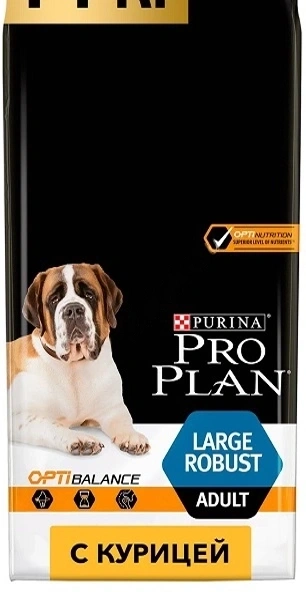 Сухой корм PRO PLAN Chicken для взрослых собак крупных пород с мощным телосложением, с высоким содержанием курицы, 18 кг фото 1
