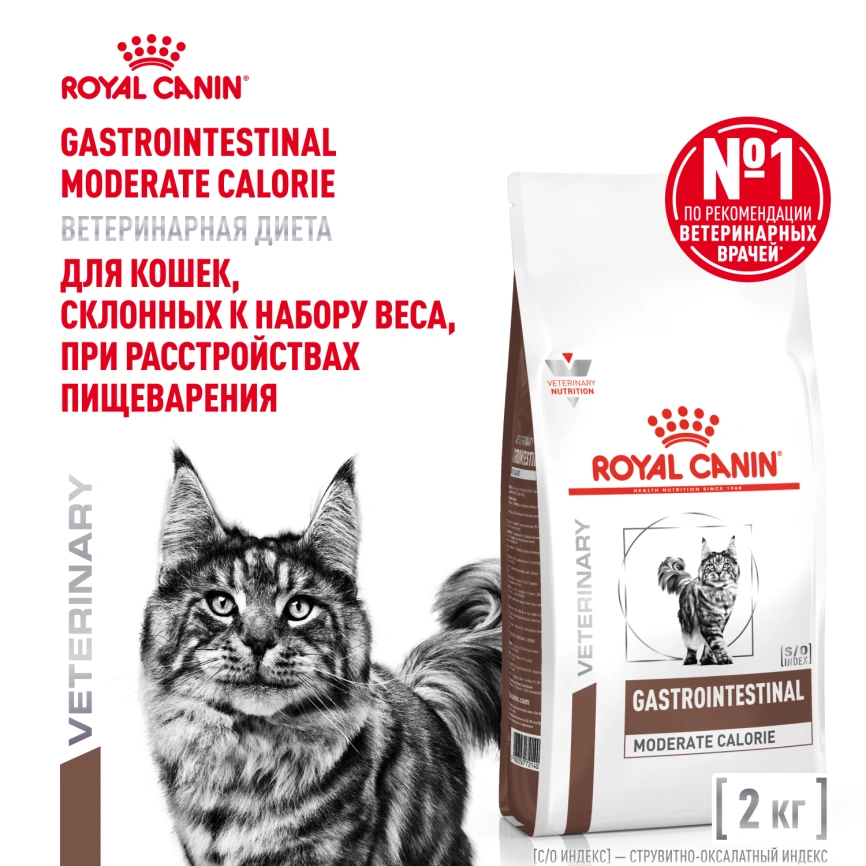 Сухой корм Royal Canin Gastrointestinal Moderate Calorie для кошек, 2 кг фото 1