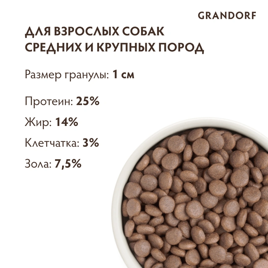 Сухой корм Grandorf Med & Maxi White Fish для взрослых собак средних и крупных пород, с белой рыбой, 1 кг фото 9