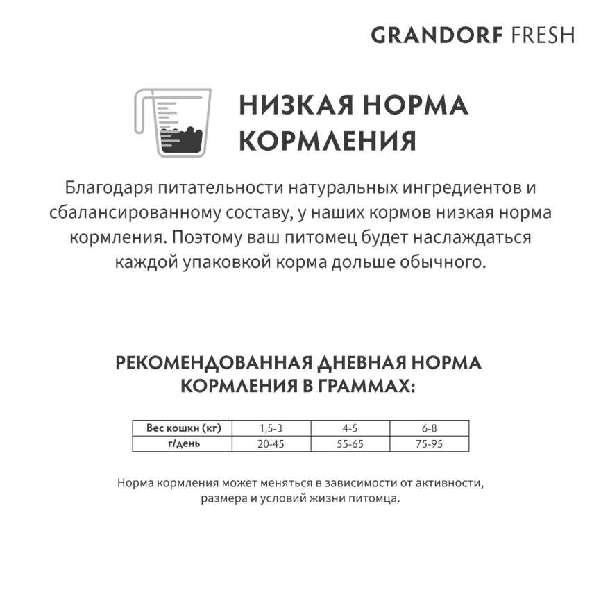 Сухой корм Grandorf Fresh Cat Lamb & Sweet Potato для стерилизованных кошек чувствительное пищеварение или склонность к аллергии ягненок, с бататом, 400 г фото 10