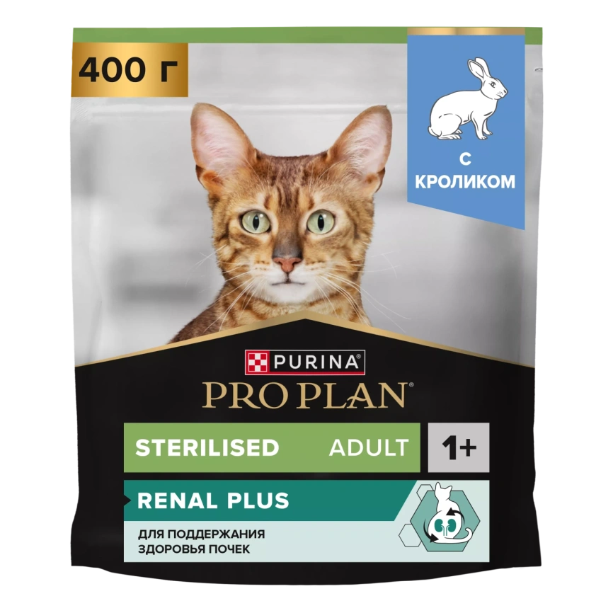 Сухой корм PRO PLAN Rabbit для взрослых стерилизованных кошек и кастрированных котов старше 1 года, с кроликом, 400 г фото 1