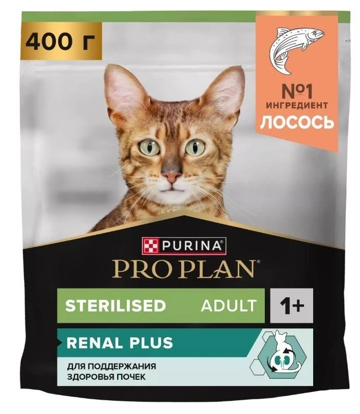Сухой корм PRO PLAN Salmon для взрослых стерилизованных кошек и кастрированных котов, с высоким содержанием лосося, 400 г фото 1