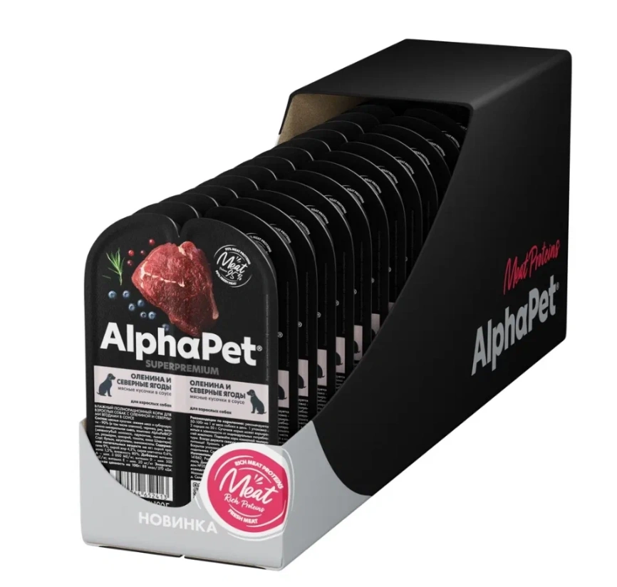 Влажный корм ALPHAPET Superpremium Monoprotein ламистер Duck для взрослых собак, с уткой, 100 г фото 3