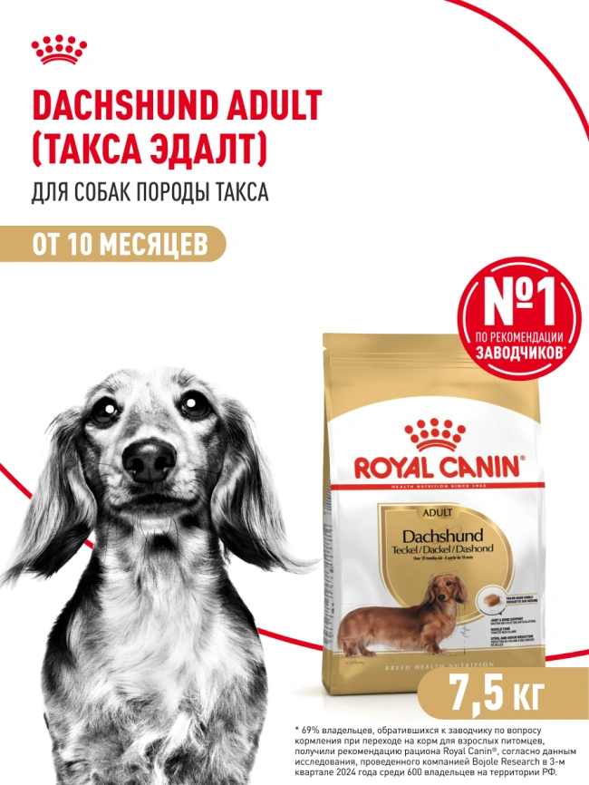 Сухой корм Royal Canin Dachshund Adult для собак породы такса, 1,5 кг фото 15