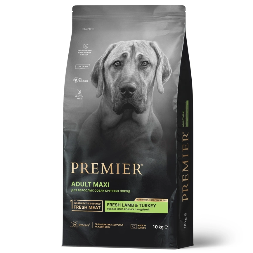 Сухой корм Premier Dog Adult Maxi Lamb & Turkey для собак крупных пород, с ягненком и индейкой, 10 кг фото 1